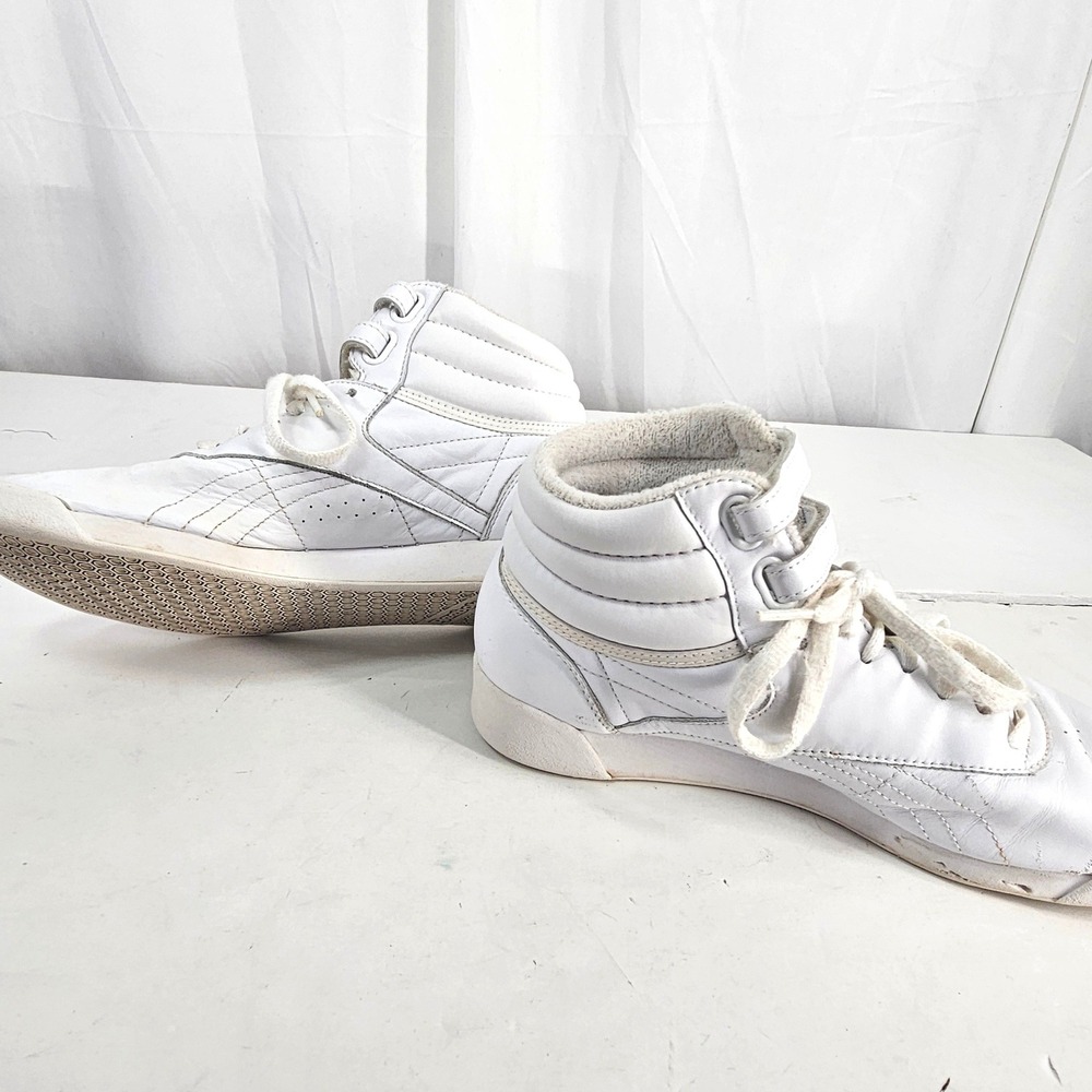 Reebok Freestyle Hi top White Leather High Top Sneakers 2240 Womens 8.5 classics - Picture 5 of 12